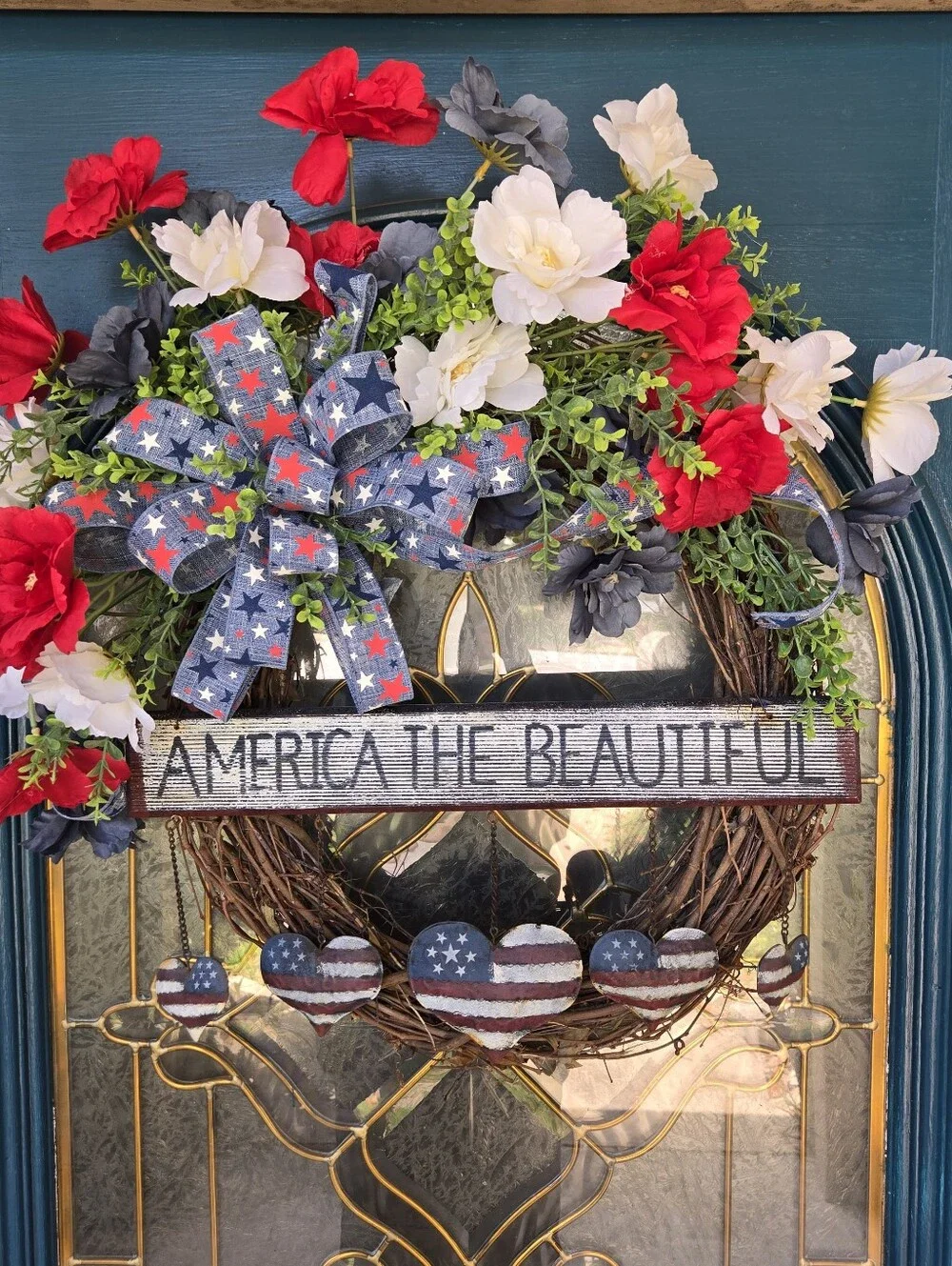 America the Beautiful Floral Patriotic Wreath